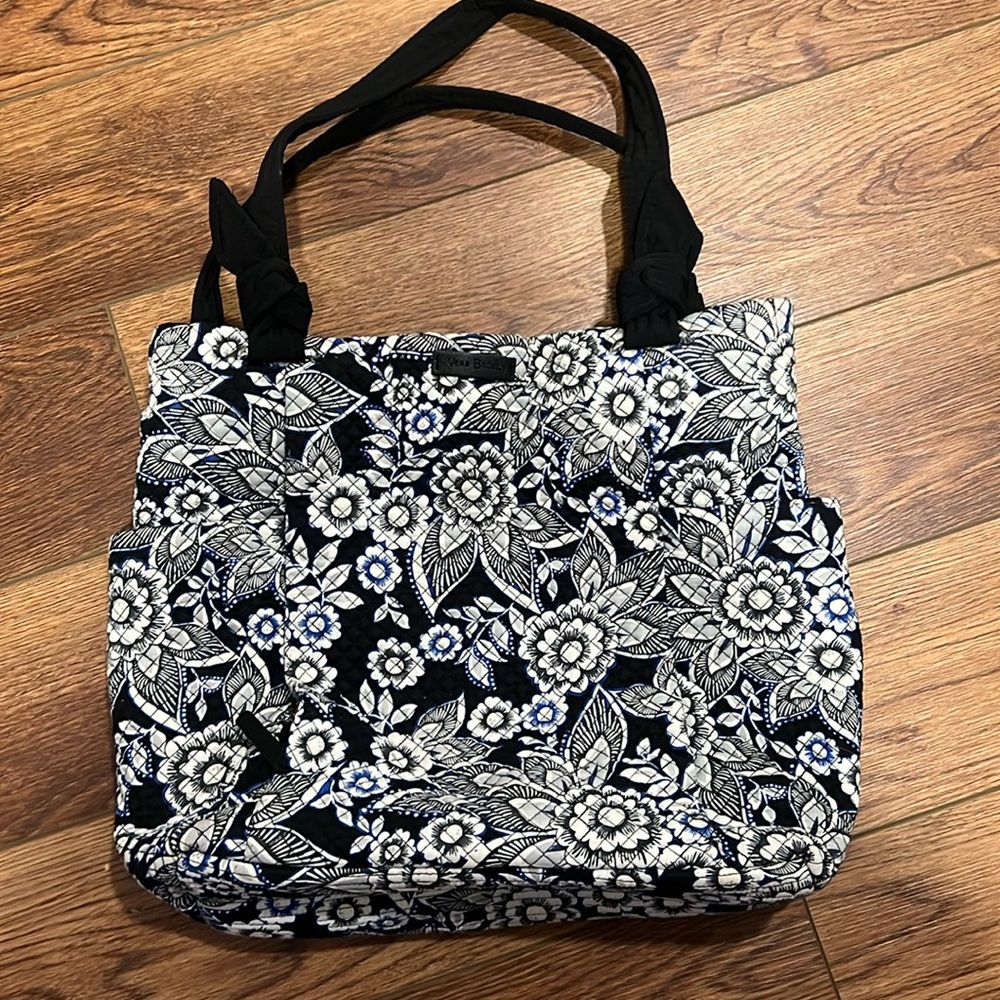 Vera Bradley Hadley East West Tote, Snow Lotus Pattern, Purse